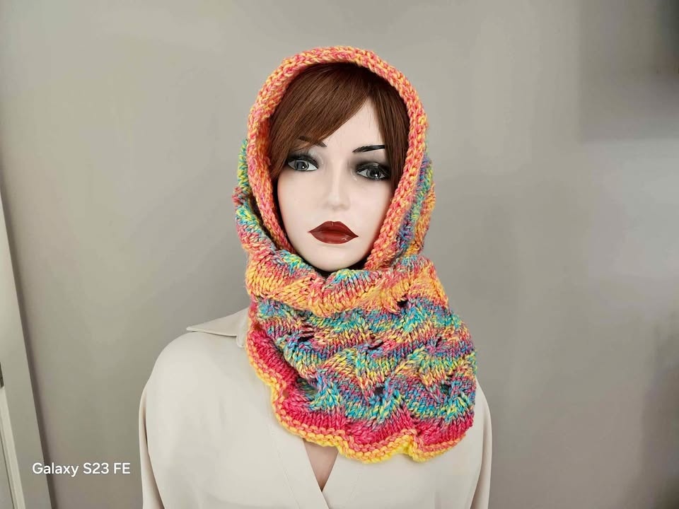 Handknit Hooded Scarf