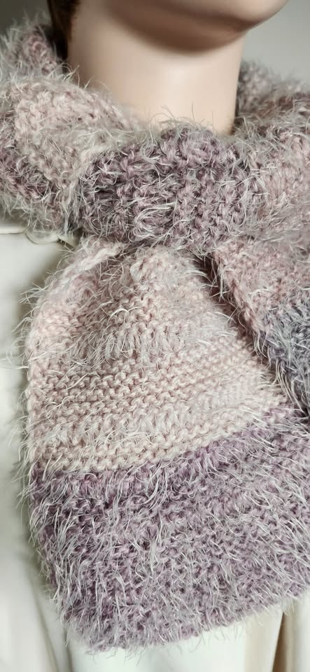 Fuzzy Knit Scarf Headband Set: Acrylic Winter Accessory - photo 5
