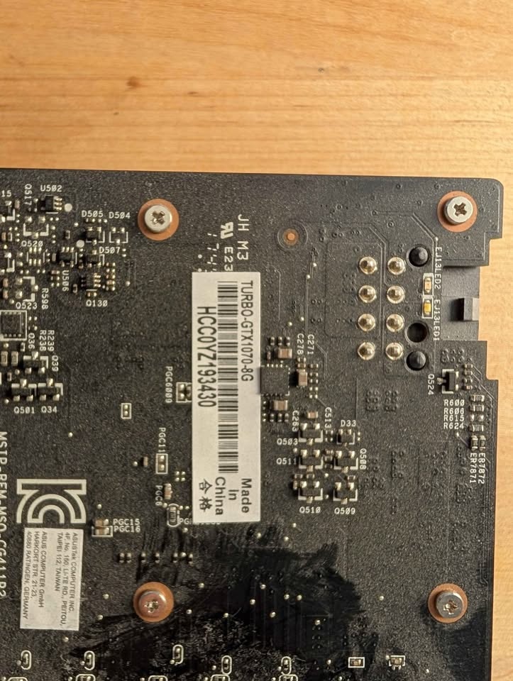 Nvidia Asus GTX Turbo 1070 8GB - SLI connection - photo 4