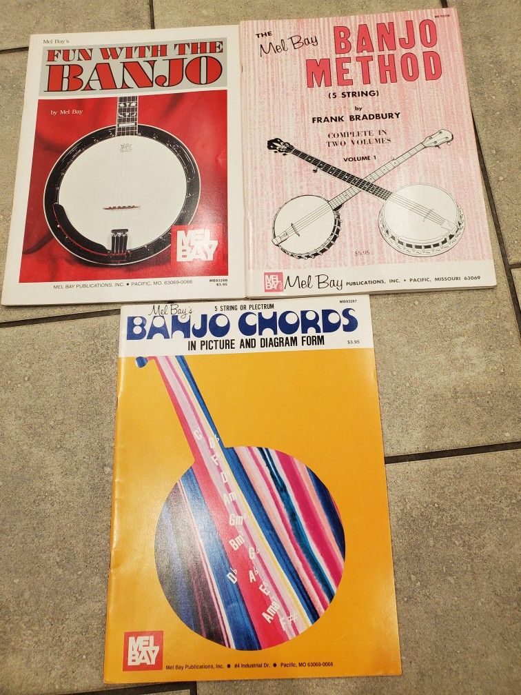Mel Bay's Banjo Instruction 3 Book Lot