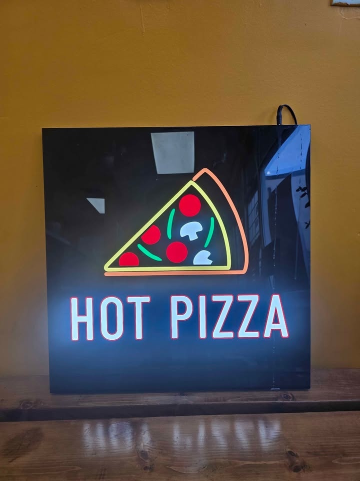 Neon Style Hot Pizza Sign - photo 3