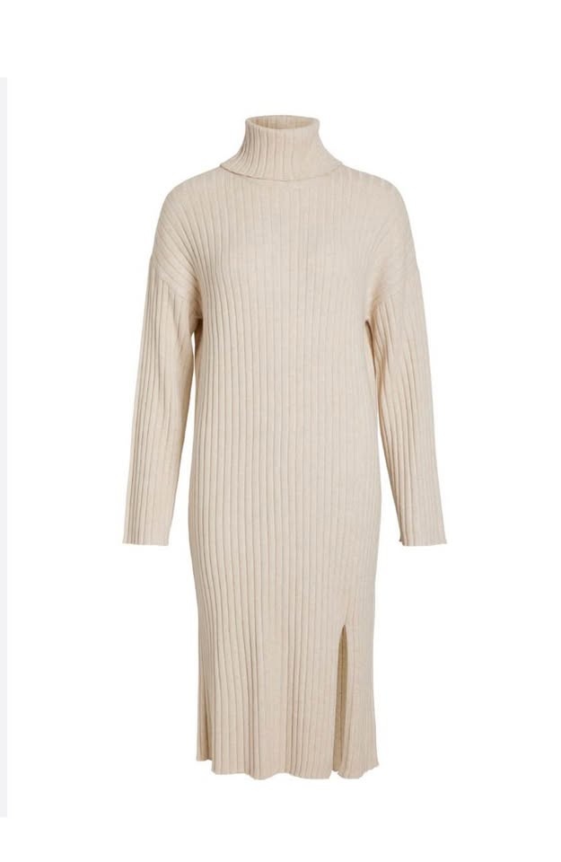 Vila Rollneck Knit Midi Dress - Size Medium (Like New)