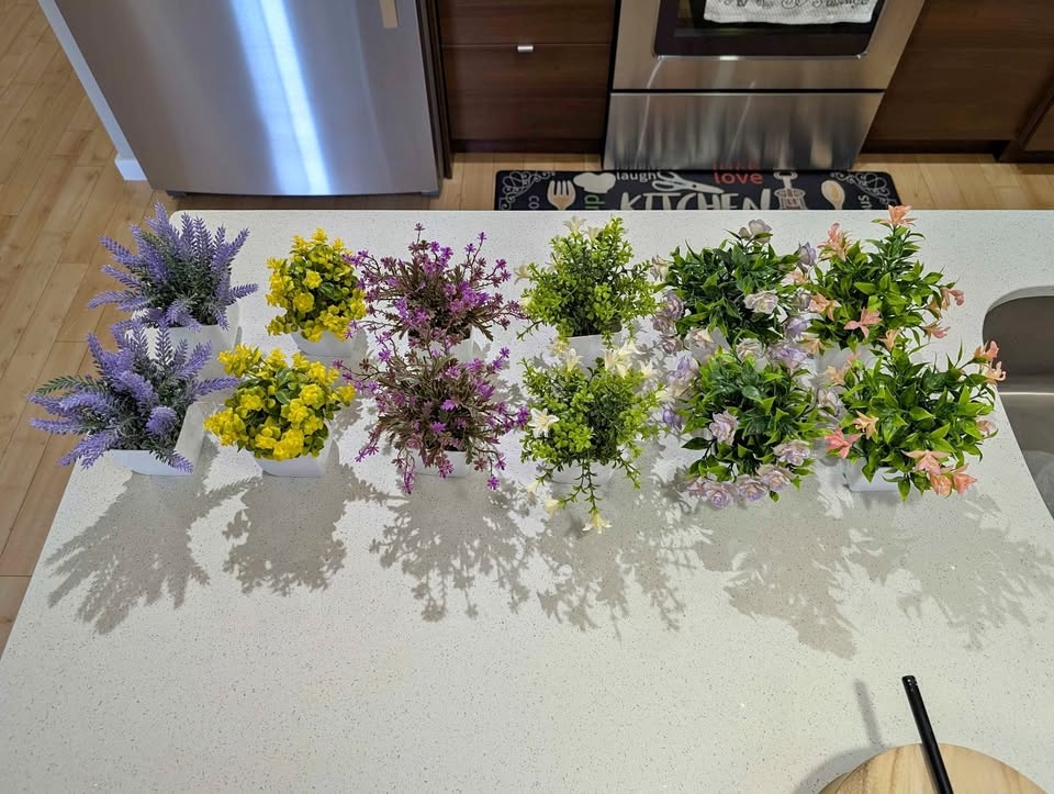 12 Packs Artificial Lavender Eucalyptus Plants – Fake Flowers fo