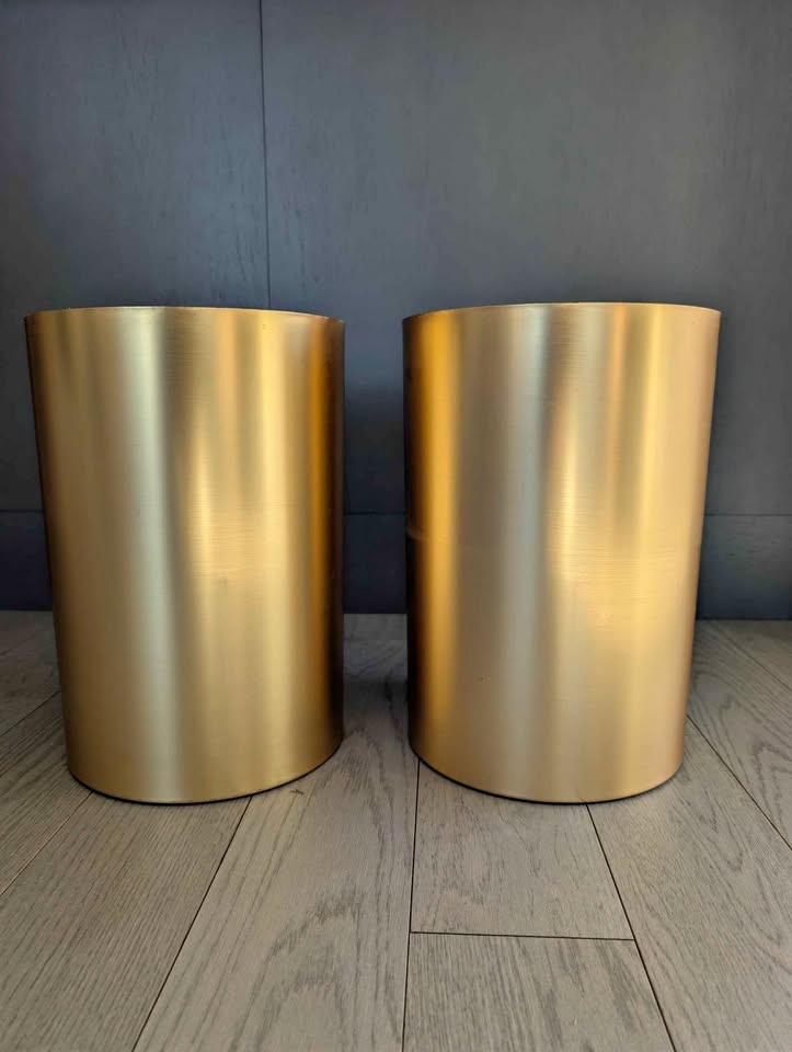 Gold Metal Storage / Trash Bins – Set of 2