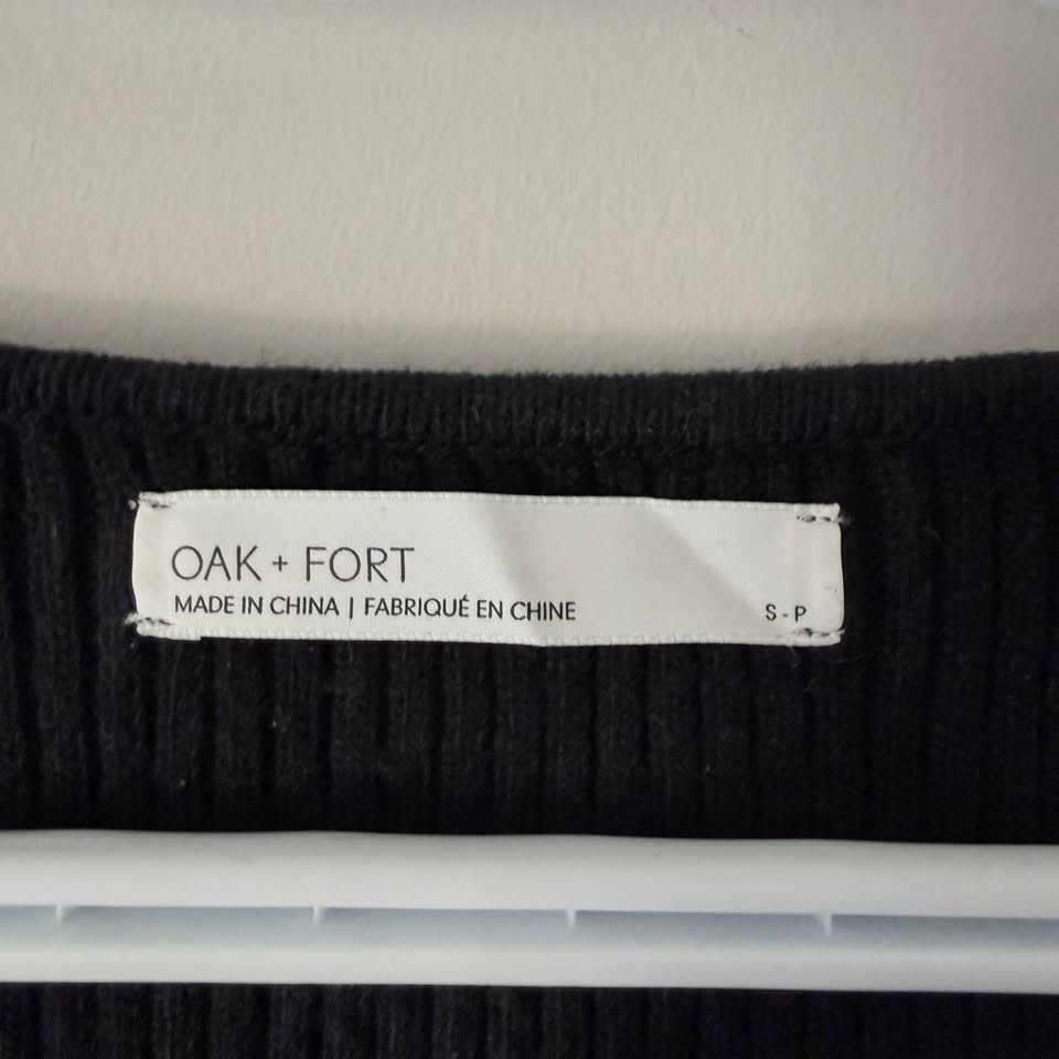 OAK + Fort Black Puffy Sleeve Knit Sweater - Size Small - photo 2