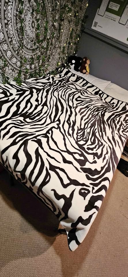 Plush Zebra Print Blanket