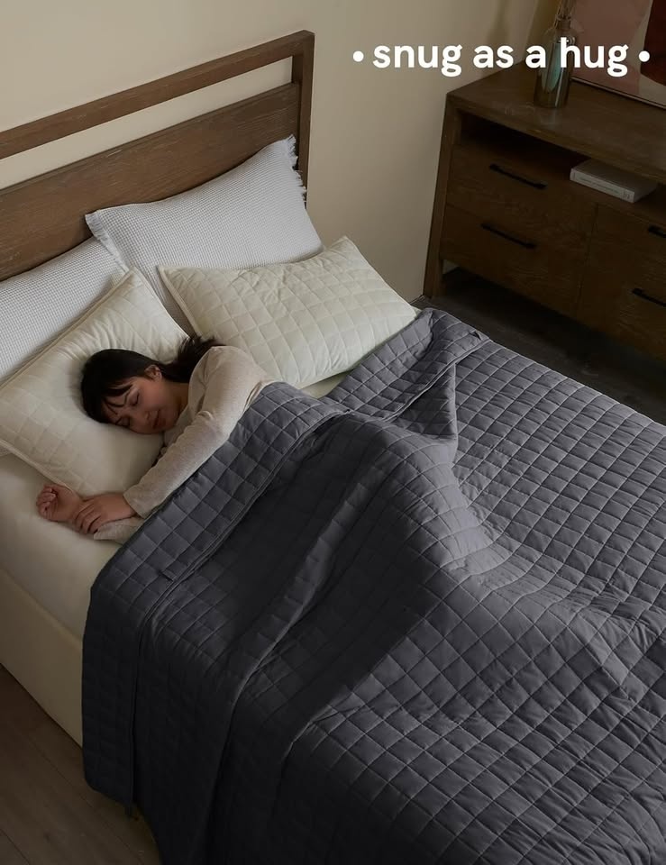 YnM Dark Grey Weighted Blanket (140lb) + Duvet Cover - photo 2