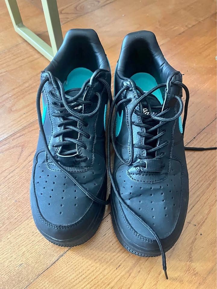 Black & Teal Nike Air Force 1 Style Sneakers – Tiffany Inspired