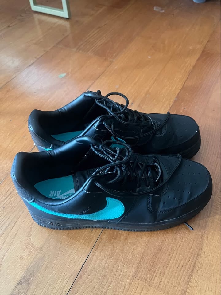 Black & Teal Nike Air Force 1 Style Sneakers – Tiffany Inspired - photo 2