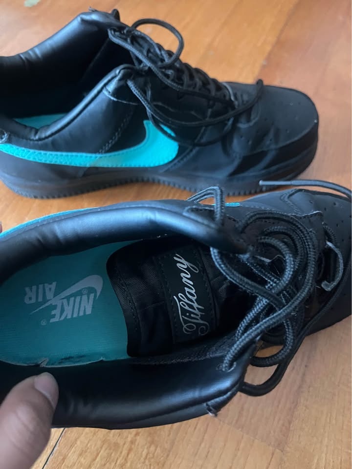Black & Teal Nike Air Force 1 Style Sneakers – Tiffany Inspired - photo 3