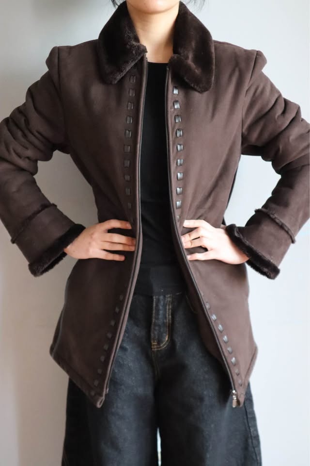 Brown Faux Fur Collar Jacket - photo 3
