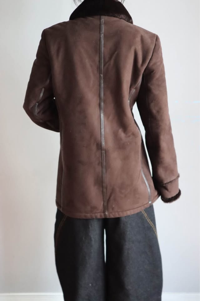 Brown Faux Fur Collar Jacket - photo 4