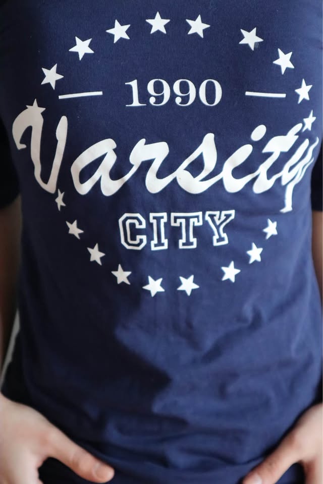 Navy Blue Varsity City T-Shirt Elbow Sleeve - photo 3