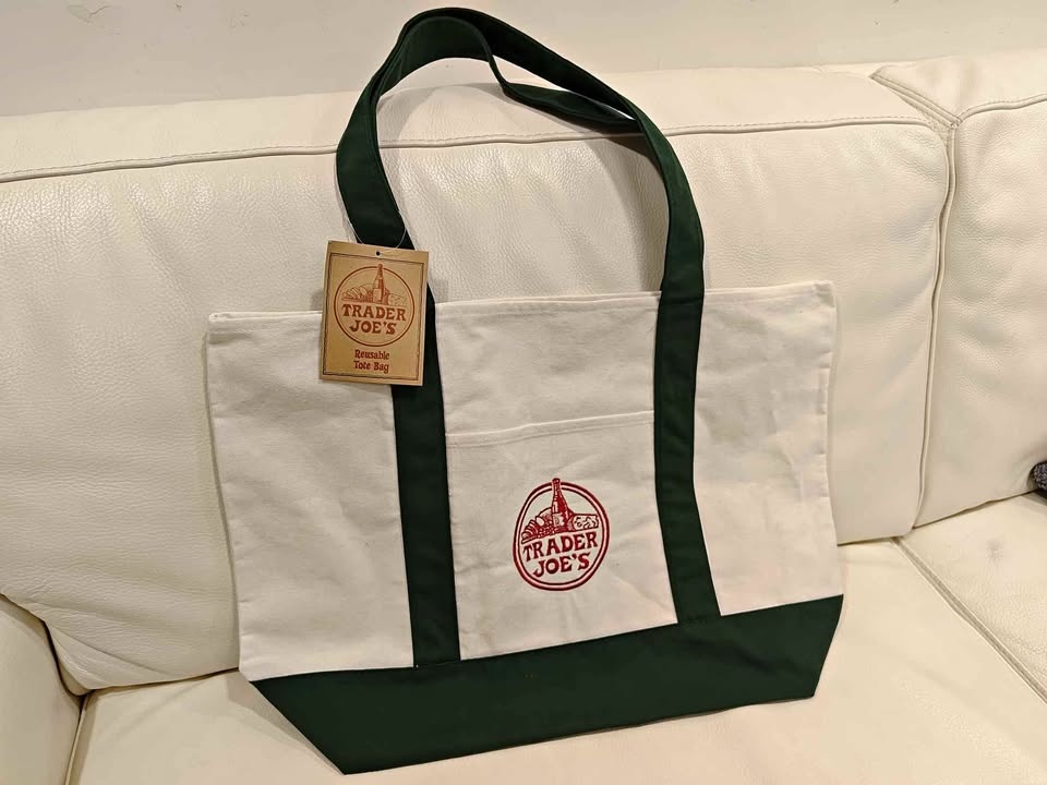 Brand New Trader Joe's Tote Bag - Xmas Green Color