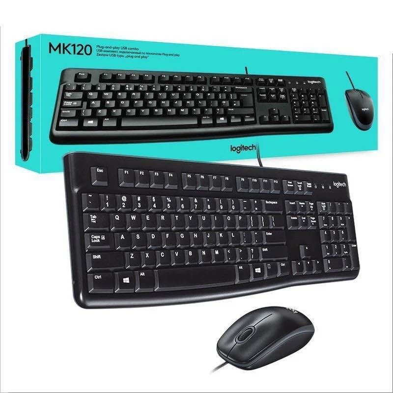 Logitech MK120 Plug & Play USB Keyboard & Mouse Combo - Black - photo 3