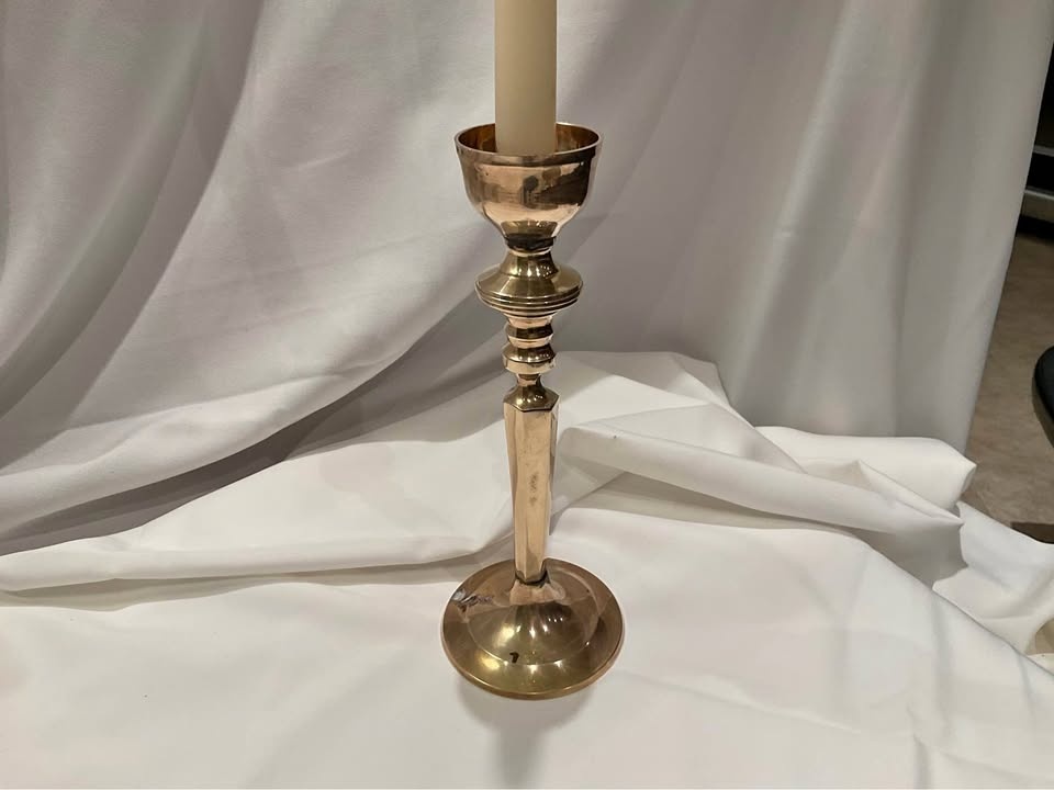 Vintage Solid Brass Candlestick - 10"