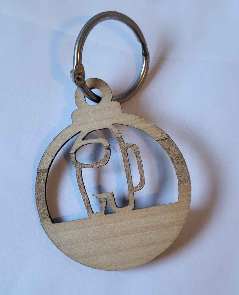 Free Among Us Imposter Wooden Keychain - photo 2