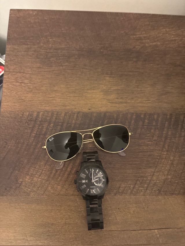 Rayban Aviator Sunglasses & Guess Watch Bundle