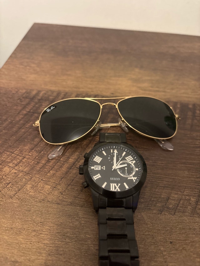 Rayban Aviator Sunglasses & Guess Watch Bundle - photo 2