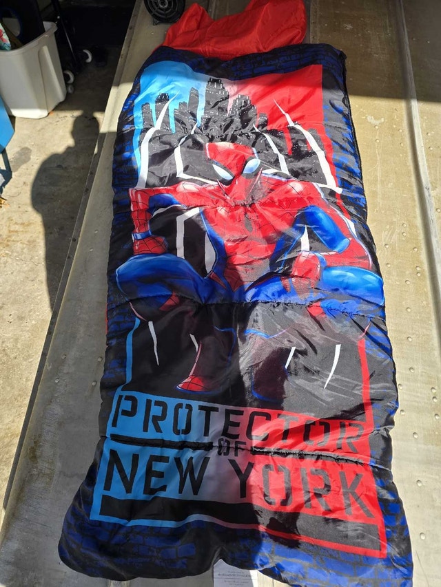 Spiderman Sleeping Bag with Built-in Air Mattress