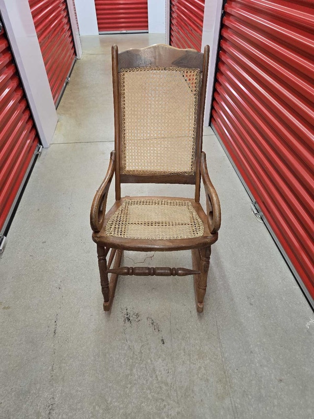 Vintage Rocking Chair - Woven Seat & Back