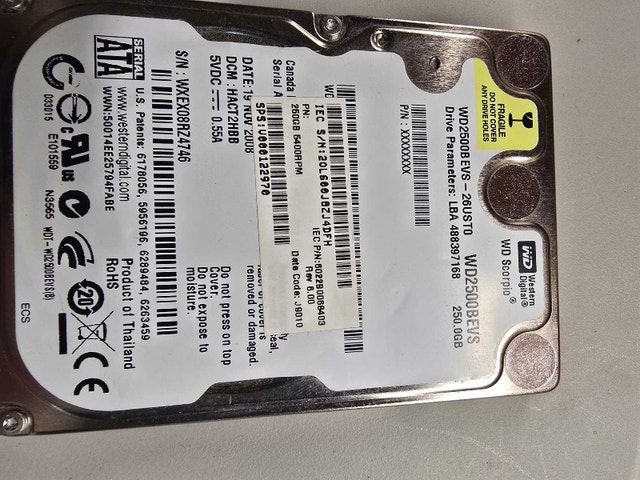 Western Digital 250GB HDD