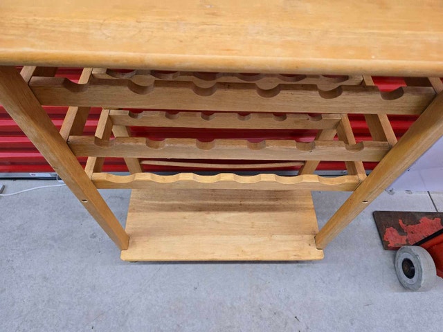 Solid Wood Wine Rack with Table - photo 3