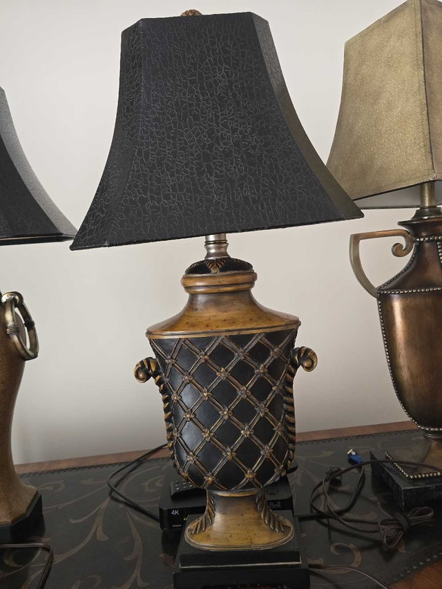 Used Table Lamp with Black Shade