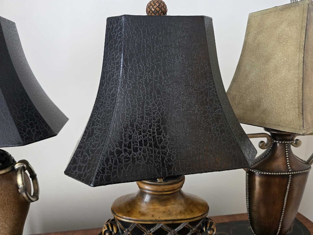 Used Table Lamp with Black Shade - photo 2