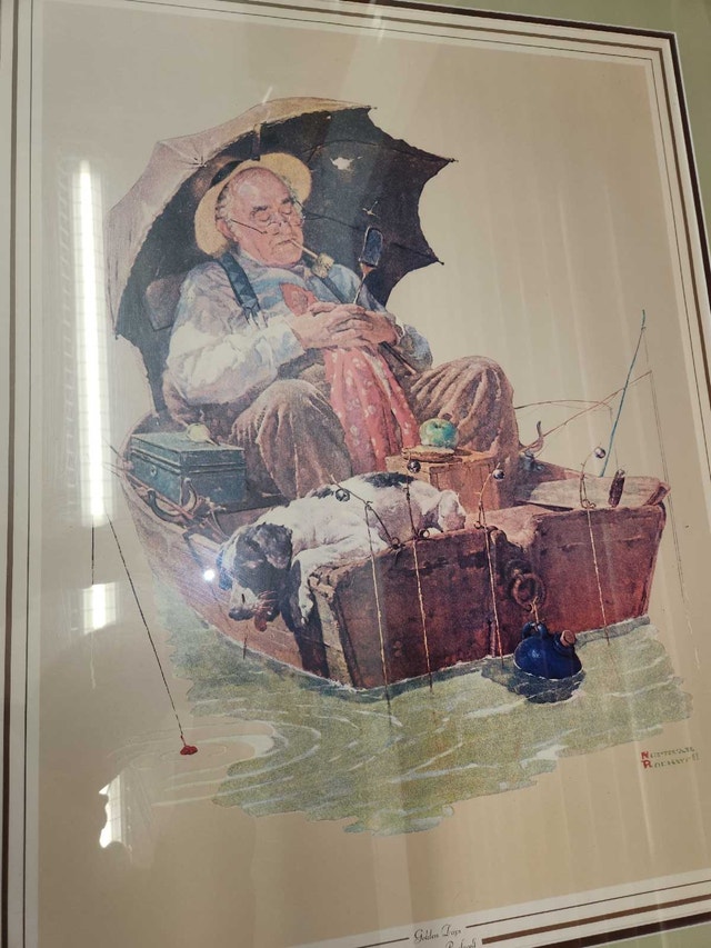 Framed Print - Man, Dog, Fishing Boat - photo 2
