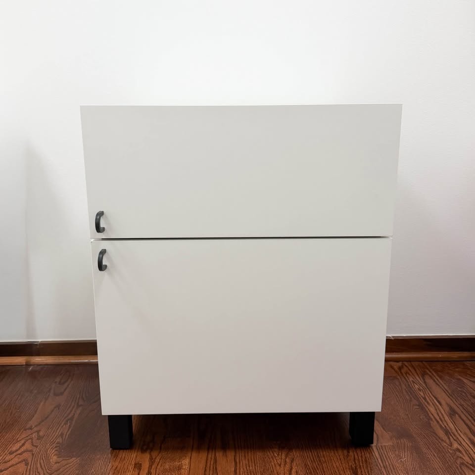 IKEA Nightstand or Side Table / Cabinet - Drawer + Shelf - White - photo 2
