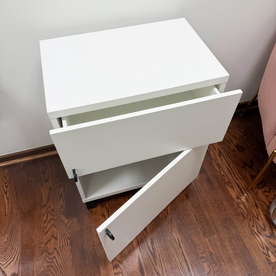 IKEA Nightstand or Side Table / Cabinet - Drawer + Shelf - White - photo 3