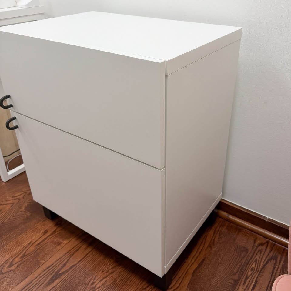IKEA Nightstand or Side Table / Cabinet - Drawer + Shelf - White - photo 4