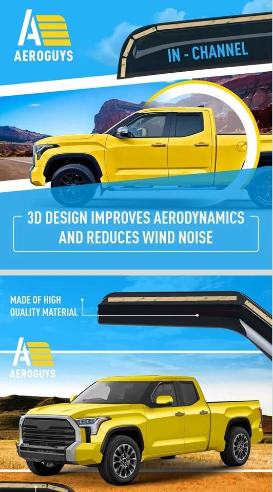 In-channel Window Deflectors for 2022-2026 Toyota Tundra Double - photo 2