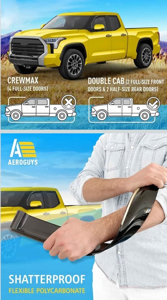 In-channel Window Deflectors for 2022-2026 Toyota Tundra Double - photo 3