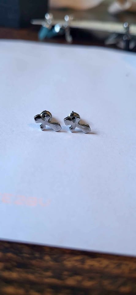 Silver Cross Stud Earrings
