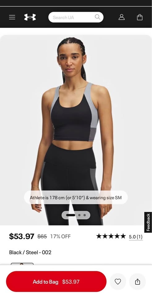 BNWT UA Meridian Colorblock Woman's Tank Size S