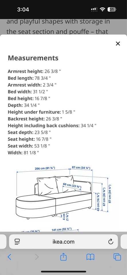 IKEA LINDÅKRA Sleeper Sofa with Storage - photo 4