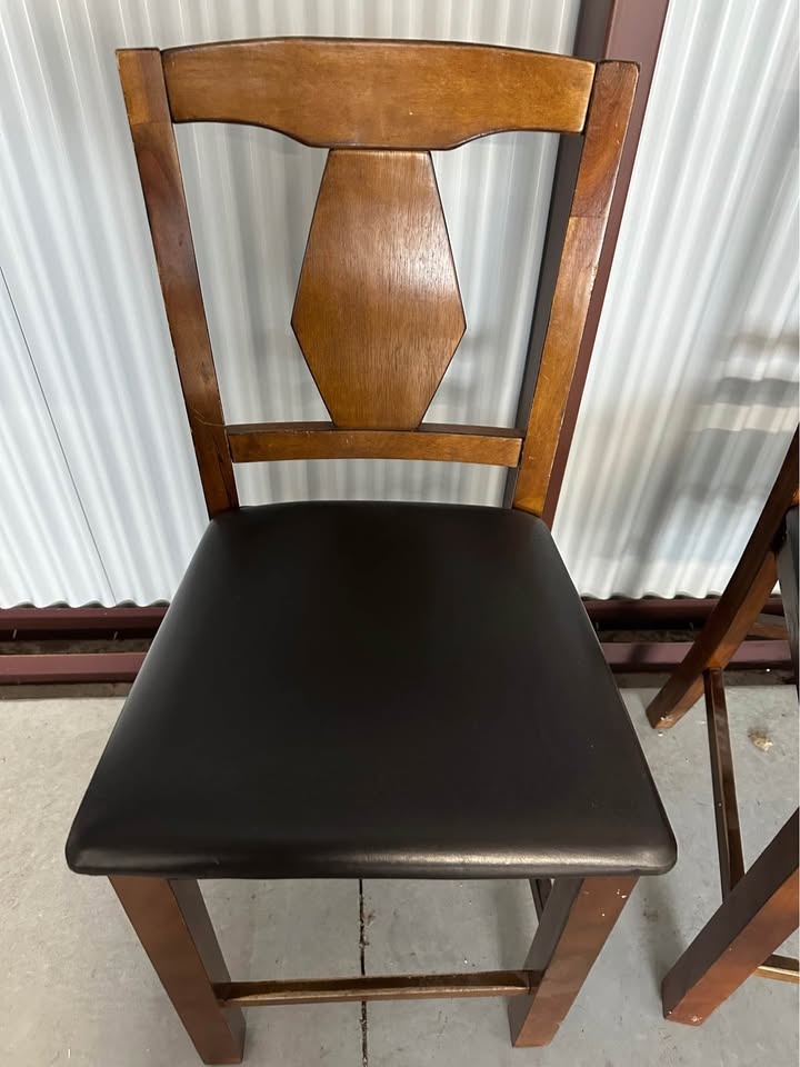 Set of 2 Wooden Counter-Height Chairs – Sturdy + Clean Look - photo 4