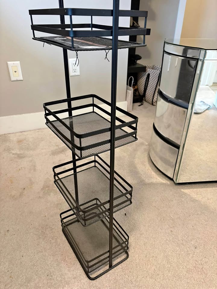 4-Tier Black Metal Storage Caddy