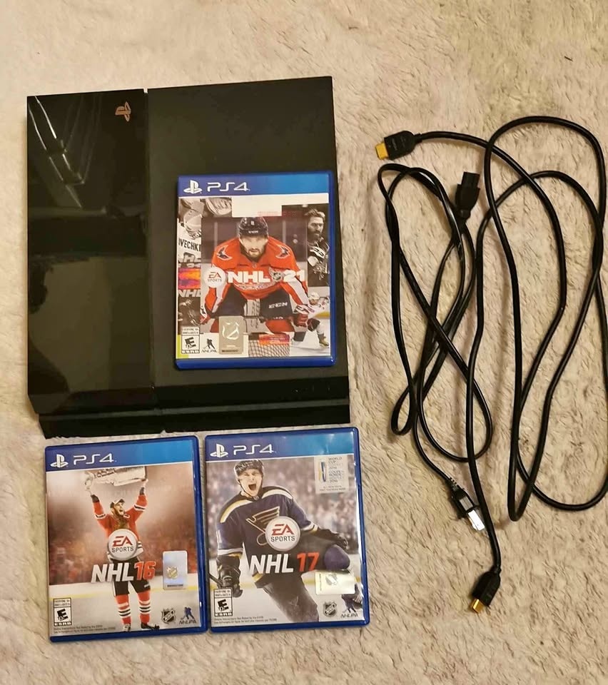 PS4 with 3 Games - No Controller/Charger
