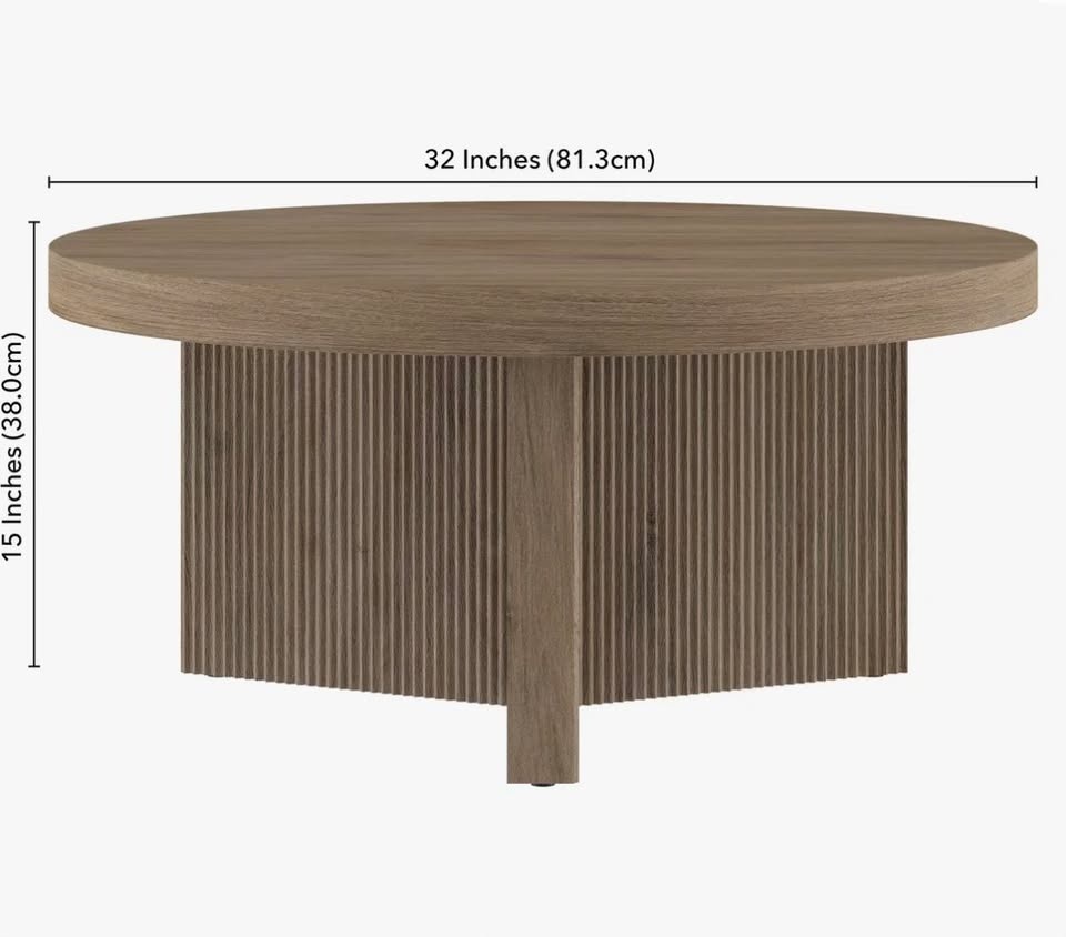 Fluted Base Wood Coffee Table - MCM - Brand New - photo 3