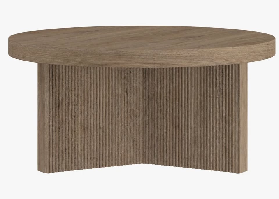 Fluted Base Wood Coffee Table - MCM - Brand New - photo 4