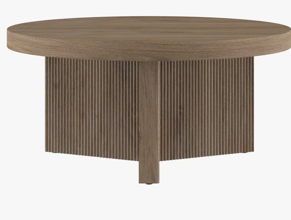 Fluted Base Wood Coffee Table - MCM - Brand New - photo 5