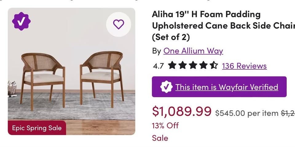 Solid Wood Accent Chairs (Set of 2) - New in Box - photo 2