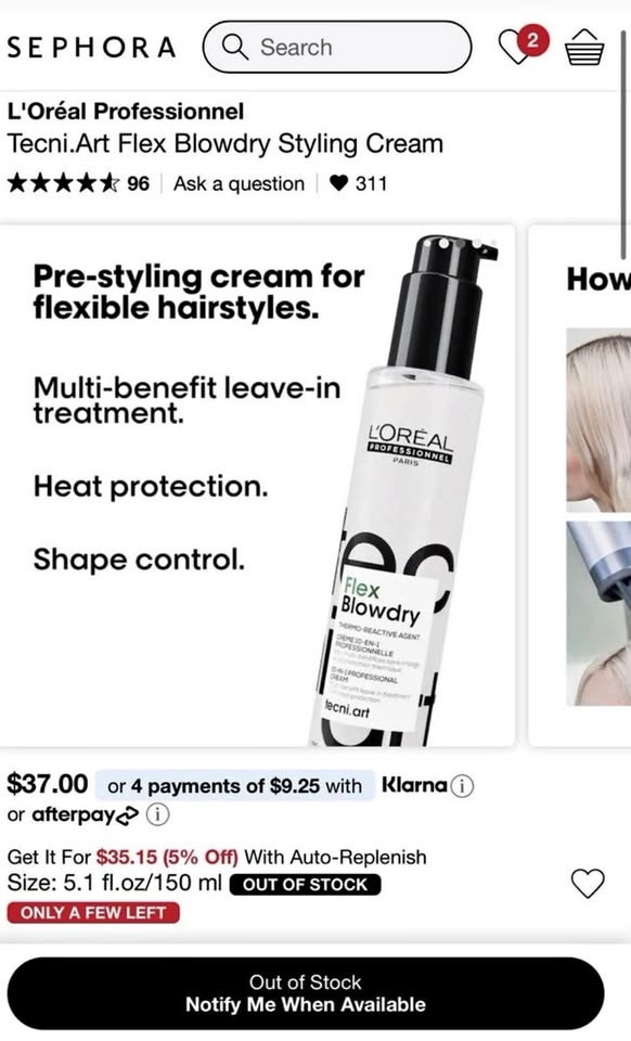 L'Oreal Blowdry Cream
