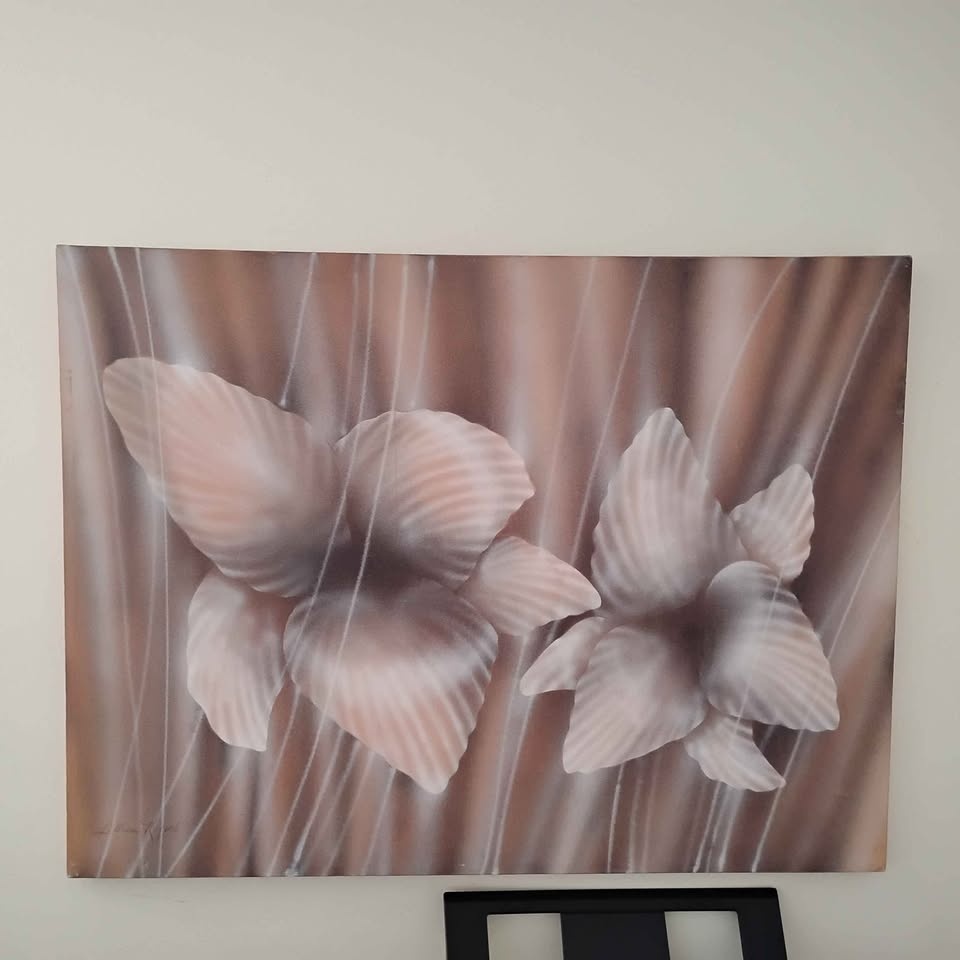Abstract Floral Canvas Painting - photo 2