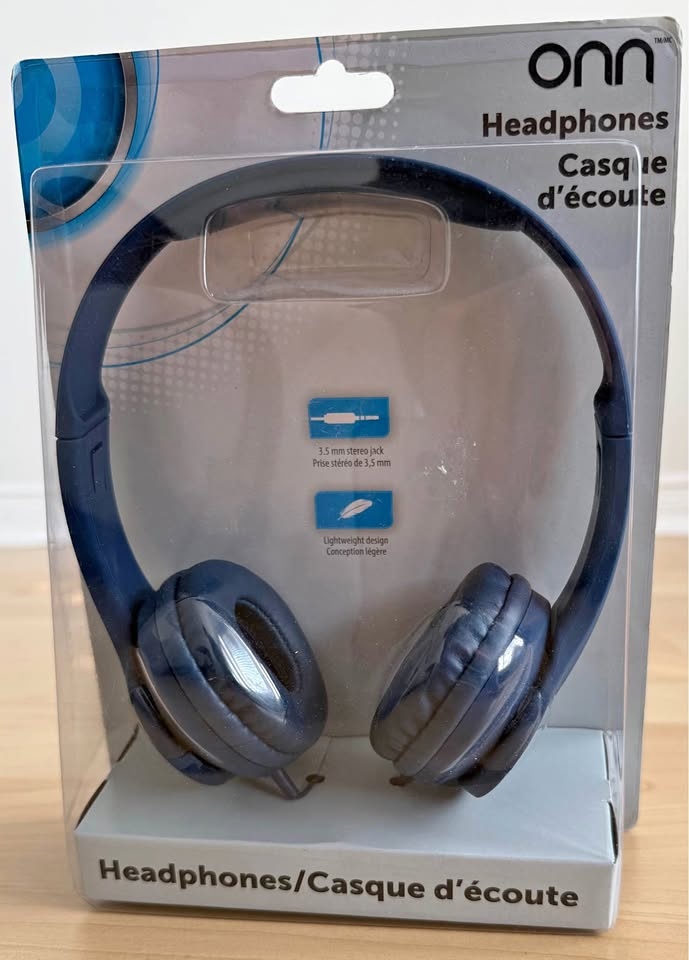 New ONN Wired On-Ear Headphones