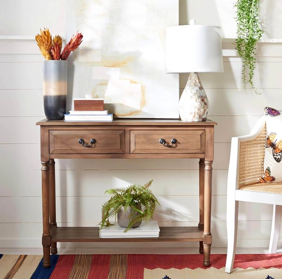 Brand New Safavieh Primrose 2-Drawer Brown Console Table