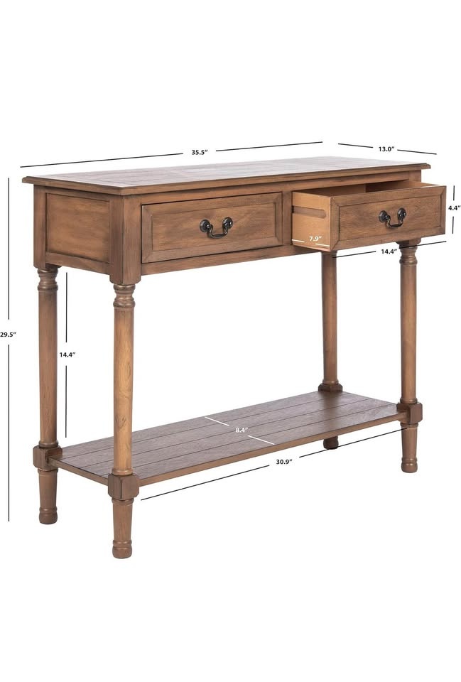Brand New Safavieh Primrose 2-Drawer Brown Console Table - photo 4